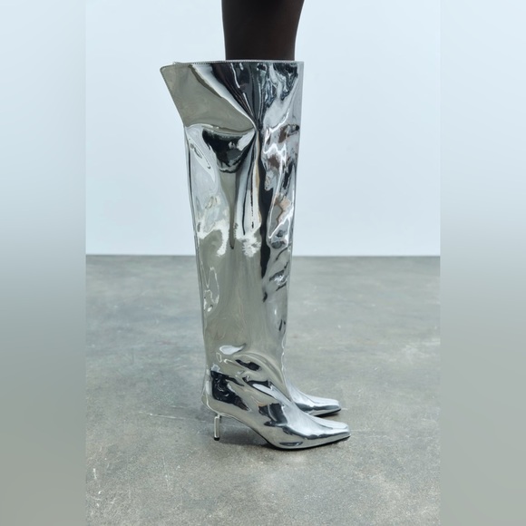 METALLIC OVER THE KNEE BOOTS - Picture 7 of 16